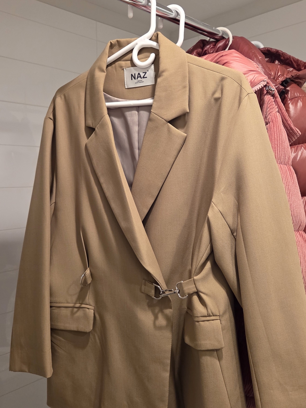 Women's Tan Blazer Jacket - Tailored Coat